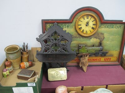 Lot 1445 - London - Edinburgh wall clock sign, Gothic...