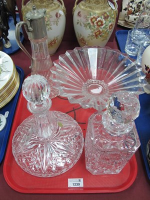 Lot 1239 - Cut glass ships decanter, Rosenthal glass bowl,...