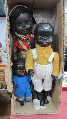 Lot 1416 - Three Unmarked Mid Century Composition Dolls,...