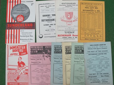 Lot 662 - Rotherham United Reserves Programmes, 1962-3 v....