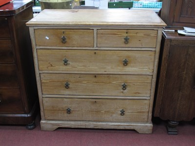 Lot 1552 - Late XIX Century Pitch Pine chest of drawers,...