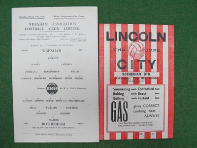 Lot 635 - Rotherham United Away Programmes 1945-6 at...