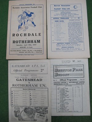 Lot 636 - Rotherham United Away Programmes 1946-7 at...