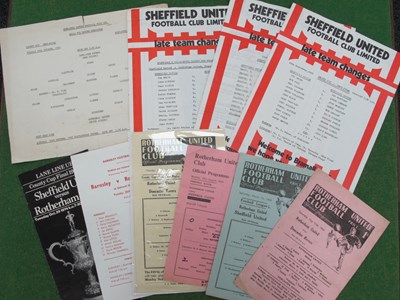 Lot 637 - Rotherham United County Cup Programmes, 1947...