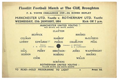 Lot 683 - Manchester United Youths 1953-4 Single Sheet...