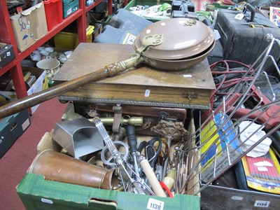 Lot 1138 - A Copper and Brass Bed Pan, part filled...