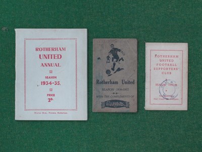 Lot 685 - Rotherham United Annual 1934-35, fixture cards...