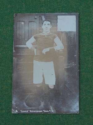 Lot 684 - Rotherham Town F.C Postcard of Player 'Jones'...