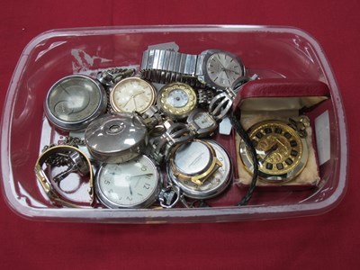 Lot 1327 - A collection of wristwatches and pocket...