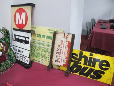 Lot 1437 - A collection of metal bus signs to include...