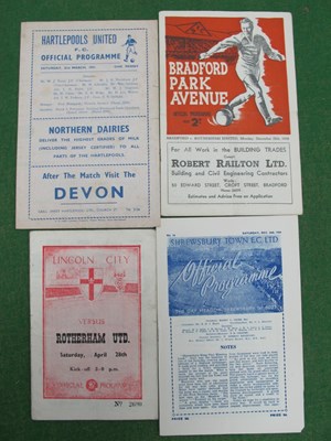 Lot 619 - Rotherham United 1950-1 Away Programmes, at...