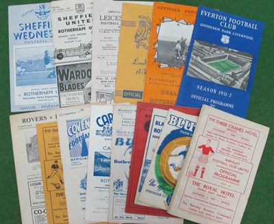 Lot 621 - Rotherham United 1951-2 Away Programmes, at...