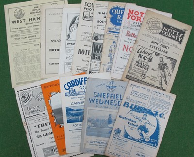 Lot 622 - Rotherham United 1951-2 Away Programmes, at...