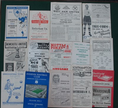 Lot 511 - Rotherham United 1952-3 Away Programmes, at...