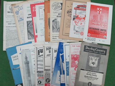 Lot 628 - Rotherham United 1956-7 Away Programmes,...