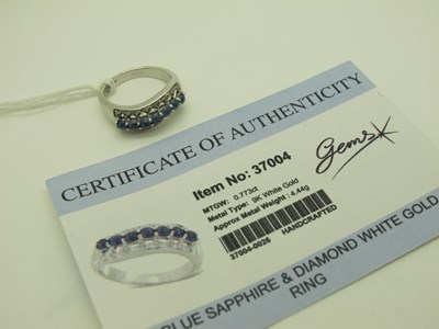 Lot 254 - A Modern Gems TV 9ct White Gold Sapphire and...