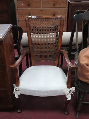 Lot 1569 - XX Century Walnut Bedroom, open armchair with...