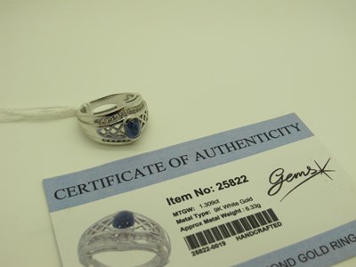 Lot 255 - A Modern Gems TV 9ct White Gold Sapphire and...