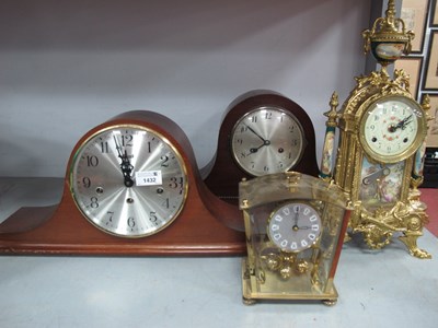 Lot 1432 - A XX Century Franz Hermle Lancini mantle clock...