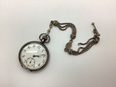 Lot 160 - An Openface Pocket Watch, the white dial with...