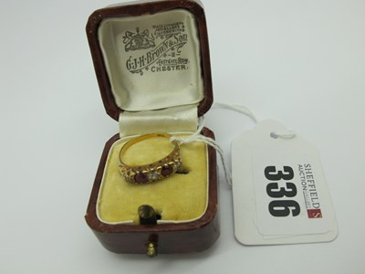 Lot 336 - An Antique Ruby and Diamond Five Stone Ring,...