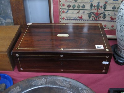 Lot 1401 - XIX Century Rosewood Mother of Pearl Inlaid...