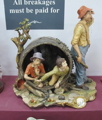 Lot 1218 - A Large Capodimonte Figure Group, "La Buzla"...