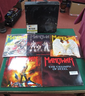 Lot 472 - Manowar L.P's five titles include The Triumph...