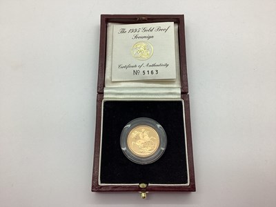 Lot 455 - 1995 Royal Mint Gold Proof Sovereign, cased...