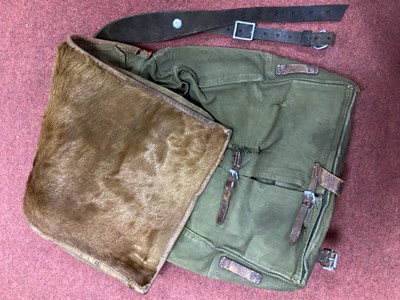 Lot 371 - WWII German Army M34 pony hide Tornister back...