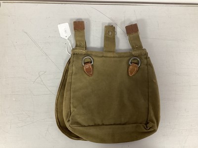 Lot 426 - WWII German Army canvas bread bag with leather...