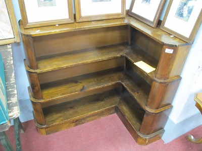 Lot 1547 - A XX Century Pine Corner Waterfall Bookcase,...