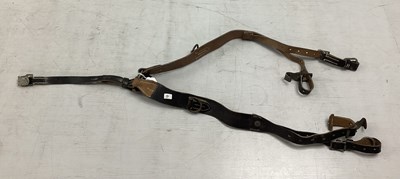 Lot 425 - WW2 German Army leather 'Y' straps. 
Due to...