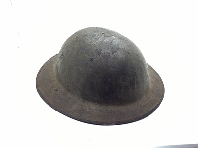 Lot 342 - WWI British Army Brodie Mk I steel helmet with...