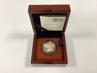 Lot 458 - 2019 Royal Mint Gold Proof Sovereign, cased...