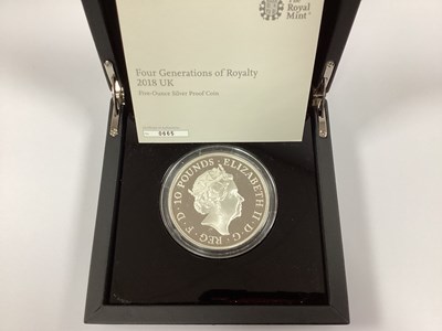 Lot 401 - 2018 UK Royal Mint 5oz Silver Proof Coin, Four...