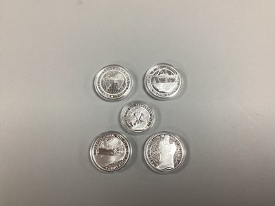 Lot 388 - Five 2016 Silver Proof Gibraltar Coins,...
