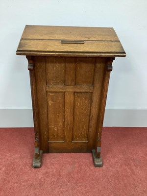 Lot 1465 - An Early XX Century Oak Lectern, with sloping...