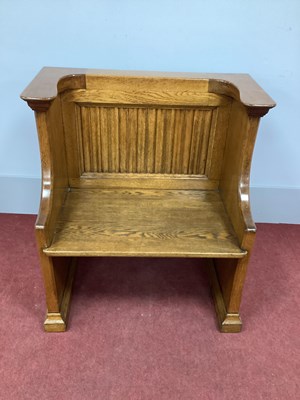 Lot 1529 - A XX Century Oak Bench, with linenfold back...