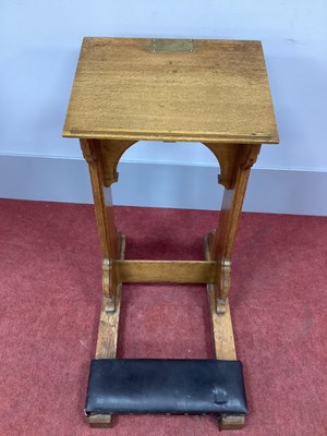 Lot 1479 - A XX Century Oak Littany Desk, with sloping...