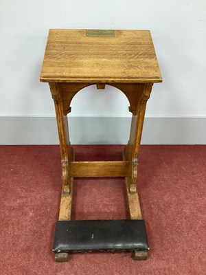 Lot 1478 - A XX Century Oak Littany Desk, with sloping...