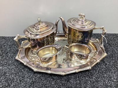 Lot 30 - Decorative Viners Silver Plated Four Piece Tea...