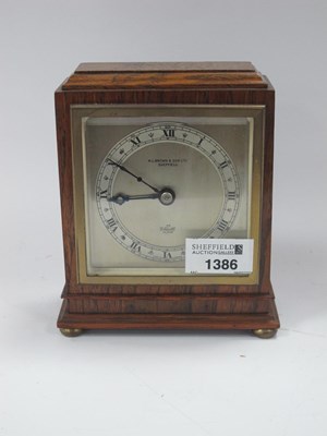 Lot 1386 - XX Century Elliott Oak Cased Mantel Clock,...