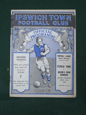 Lot 389 - 1938-39 Ipswich Town v. Queens Park Rangers...