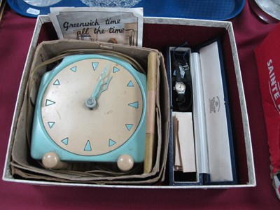 Lot 1270 - Art Deco APL Electric Mantle Clock, 14cm wide,...