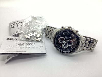 Lot 128 - Casio; A Modern Edifice WR 100M Chronograph...