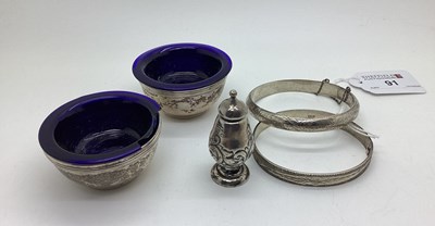 Lot 91 - A Matched Pair of Hallmarked Silver Salts,...
