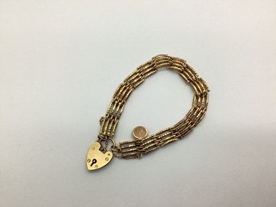 Lot 189 - A 9ct Gold Gate Link Style Bracelet,...