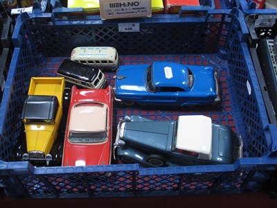 Lot 448 - Six Post War Tinplate Japanese Cars, by Bandai...