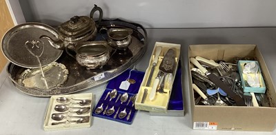 Lot 32 - Assorted Plated Ware, including oval gallery...